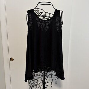 Awake Women's Black Tank Top w/ Strappy Back Size Medium